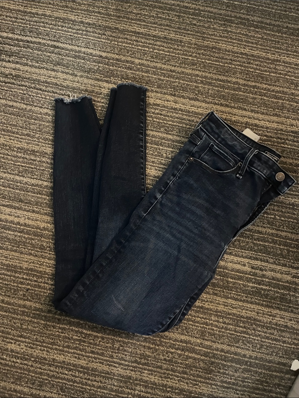 Abercrombie & Fitch Indigo Skinny Jeans with Frayed Hem